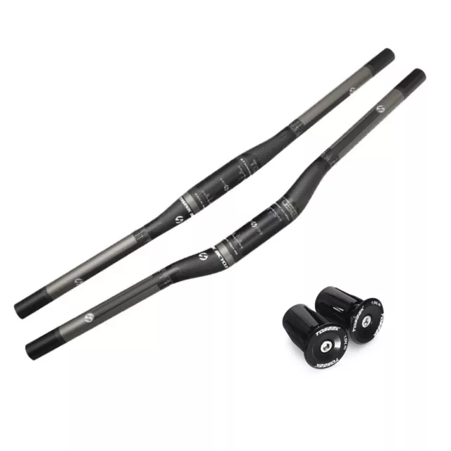 Voll Carbon Faser Fahrrad Flache / Riser Lenker 31.8mm MTB & Stange Zündkerzen