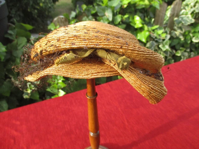 Chapeau Ancien Paille Pour Poupée – Taille 2 – À Voir (Jumeau ?)