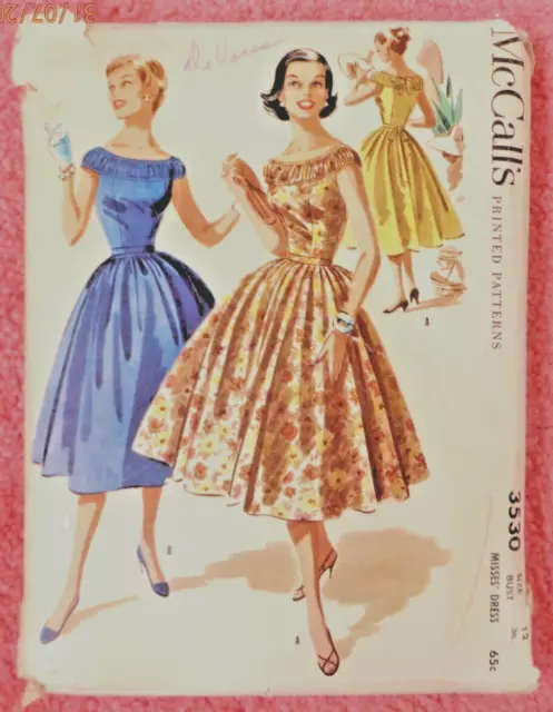 MODELLO ABITO VINTAGE anni 50 McCalls n. 3530 busto 30 NON TAGLIATO EUR 16 41 PicClick IT