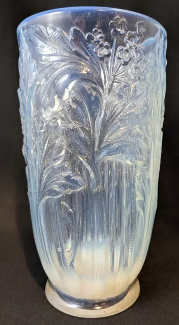 Art Deco Jobling Glass Opalique Opalescent Celery Vase British Art Glass