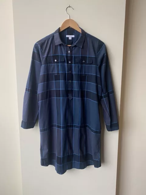 Girl's Burberry Children Navy Blue Dress Size 14Y 164 cm Check Shirt Tunic