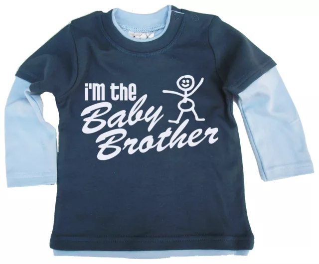 Dirty Fingers Baby Junge Skater Top ""I'm the Baby Brother"" Neugeborener kleiner Bruder