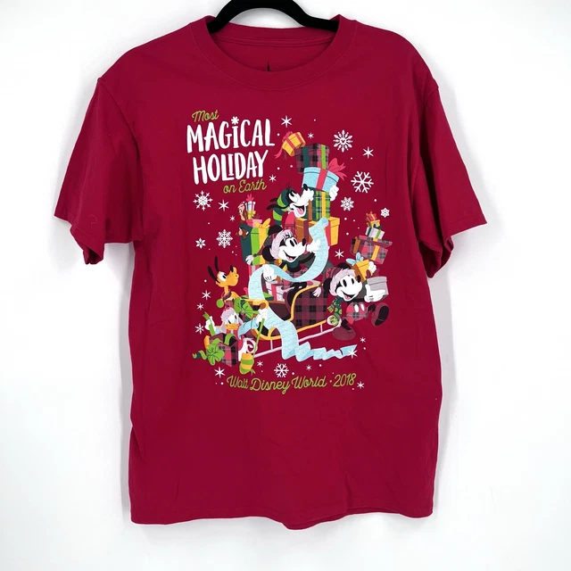 Disney Parks Authentic Adult Shirt Christmas Holiday 2018 Medium Most Magical Ho