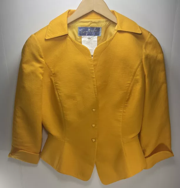 RARE THIERRY MUGLER Asymmetric NEON Blazer Size 42/Medium 1980-1990s Mustard