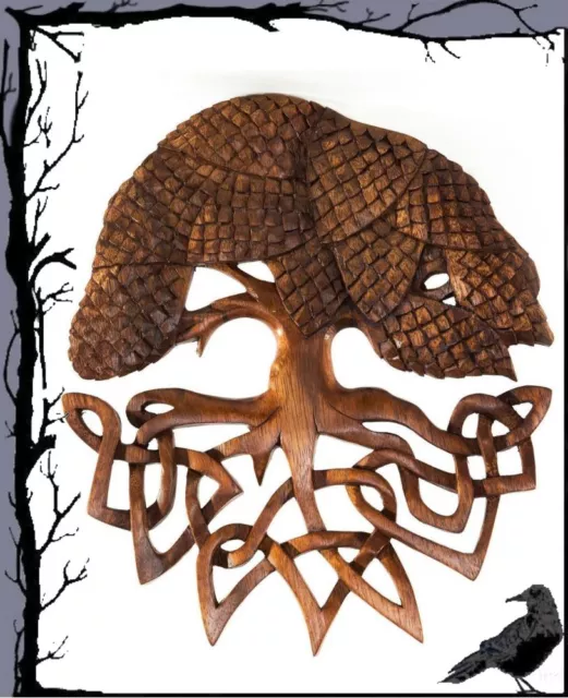 Mittelalter Holz Wandzierde - Wikinger Weltenesche Iggdrasil 33cm