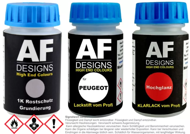 Lackstift für Peugeot EEA Brun Castillane Metallic Klarlack Grundierung Autolack