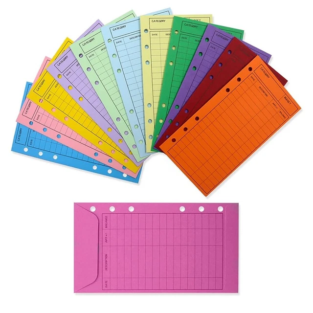 12 buste economiche colorate con foro, sistema di movimentazione contanti più spesso, Sp Q9M6