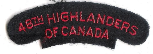 Canadian 48th Highlanders Battle Dress Shoulder Flash