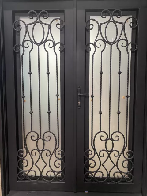 Wrought Iron Double Entry Door 61" x 96" Portuguese