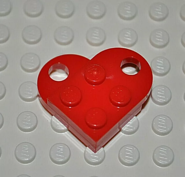 LEGO PARTS 1X Red Heart Modified Plates 2X3 Studs Hole Coupling