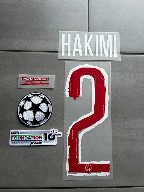 Maillot PSG Domicile Nike, Finale LDC 2025, Hakimi #2, Taille M, Bleu