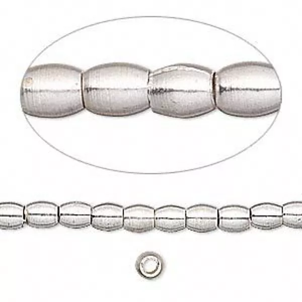 Silver Spacer Beads Steampunk Metal Oval 4.5mm Lot of 220 pieces