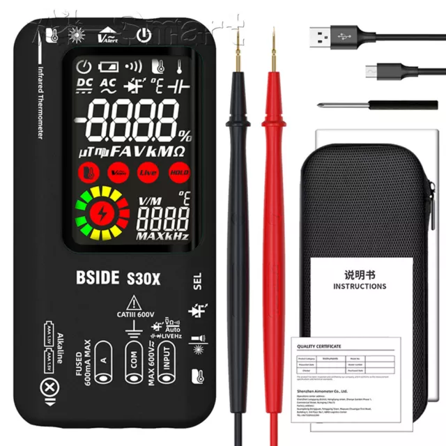 BSIDE S30 S30X Smart 9999 Counts Multimeter DC AC Voltage Current LCD Display