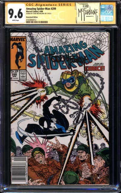 Amazing Spider-Man #299 Cgc 9.6 White Ss Todd Mcfarlane Newsstand Ed #4165800012