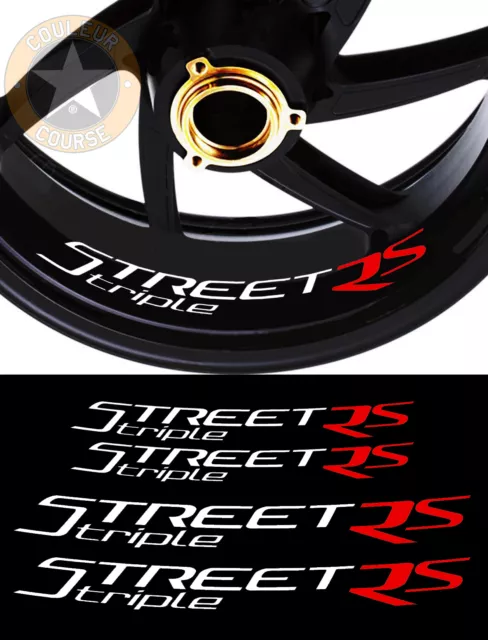 4 X Stickers Liseret Jante Pour Triumph Street Triple Rs Moto Autocollant