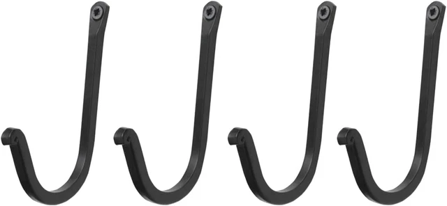 Single Prong Wrought Iron Hooks, Vintage Hand Forged Iron Classic Hook Set – Rus
