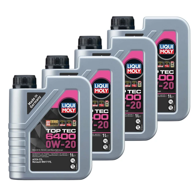 LIQUI MOLY Motoröl 0W-20 Top Tec – 5 Liter, ACEA C5, API SN, Für Moderne Benzin- Und Diesel-Motoren