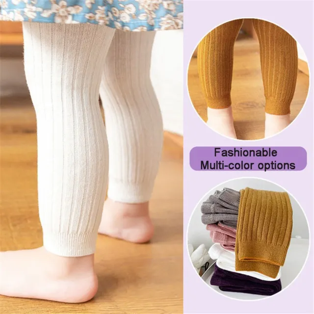 Winter Baby Warm Pantyhose Baby Tights Ribbed Stockings Candy Color Tight