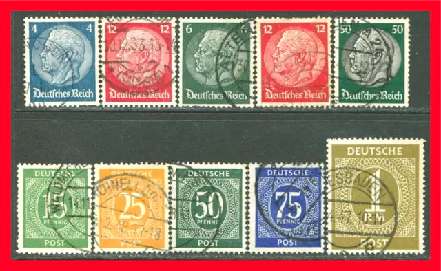 Germany Postage Stamps Scott 402-556, 10-Stamp Used Selection!! G2460