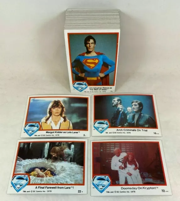 Superman The Movie - Series 1 - Complete 77 Card Set - 1978 Topps - NM