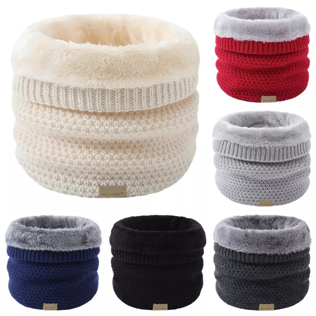 Thicken Knitted Ring Scarf Warm Snood Neck Scarves Outdoor Ski Face Mask Muffler