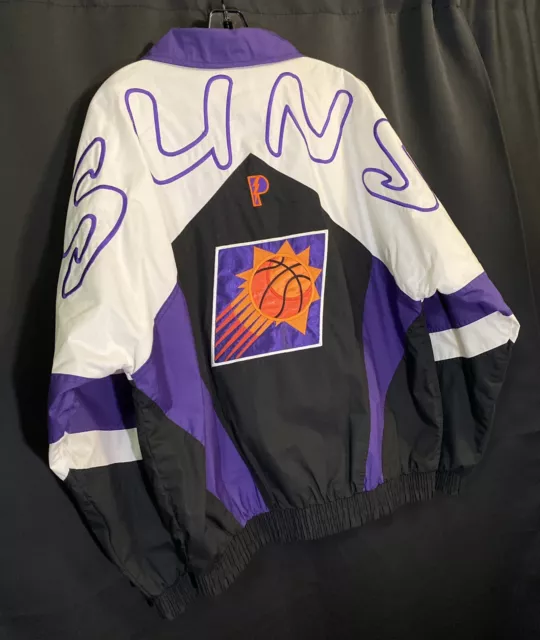 Vintage 90s Pro Layer Phoenix Suns NBA Windbreaker Jacket Warm Up Retro Mens Med