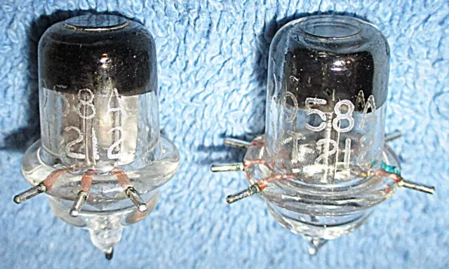 2 NOS 958A VT-212 Acorn Vacuum Tubes - 1944 Vintage Military Grade Triodes