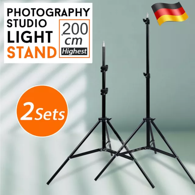 2X Stativ Lichtstativ Lampestativ Ständer für Studio Foto blitz LED Videoleuchte