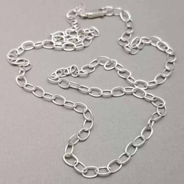 Solid Sterling Silver Cable Link Chain Necklace 925 41cm (16") 4g 3mm