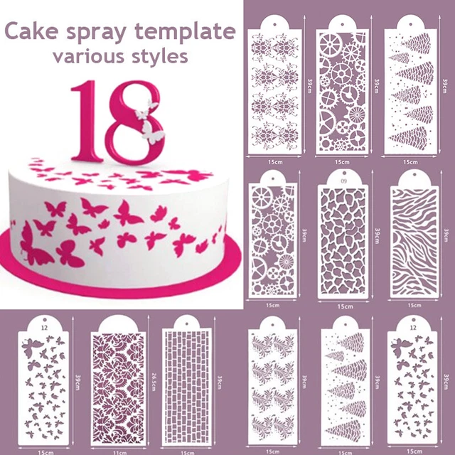 Plantilla hueca de spray para pastel molde de fundición beige moldes para hornear herramienta artesanal 🙂