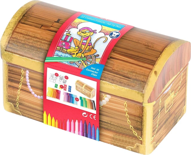 Faber-Castell 33 pennarelli con connettore in scatola di latta regalo