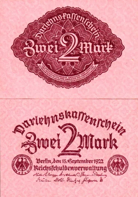 GERMANIA - Germany 2 mark 1922 FDS - UNC