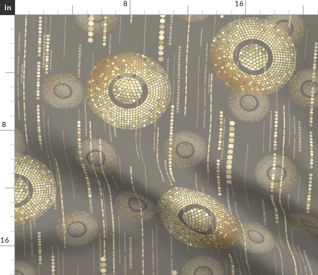 Lights Neutral Gray Discovall Dancing 70s Retro Spoonflower Fabric by the Yard