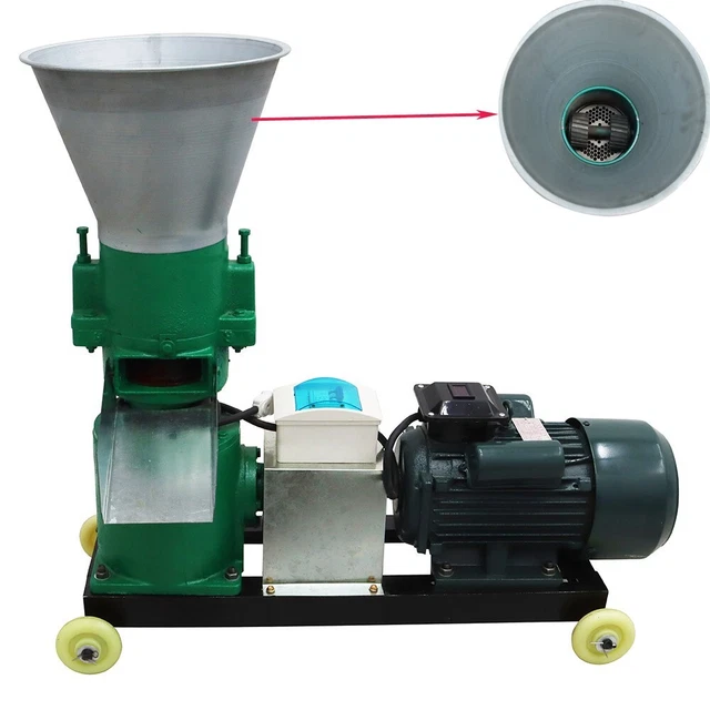 220V/3KW Electric Chicken Feed Pellet Mill Machine 8MM Animal Feed Grinding Disc