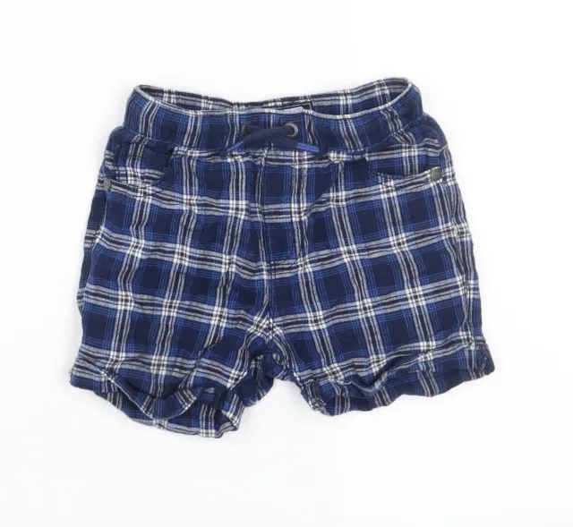 NEXT Boys Black Plaid Linen Cropped Trousers Size 18-24 Months Drawstring