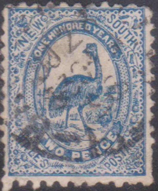 (F82-40) 1862 Australia 2d blue EMU stamp (AO)