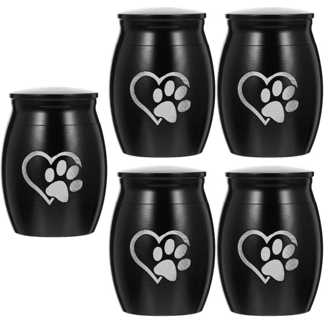 5 Pack Stainless Steel Pet Urn Memorial Funeral Cremation Urns