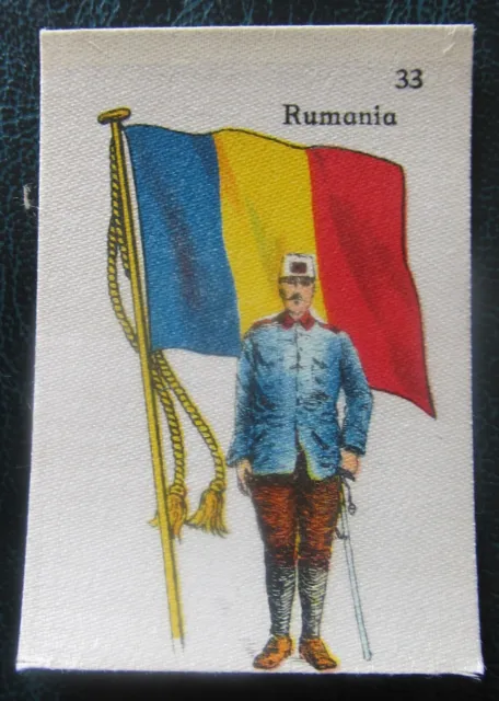 Cigarette Silks Card Romania military La Favorita Soldiers Flag ORIGINAL BACK