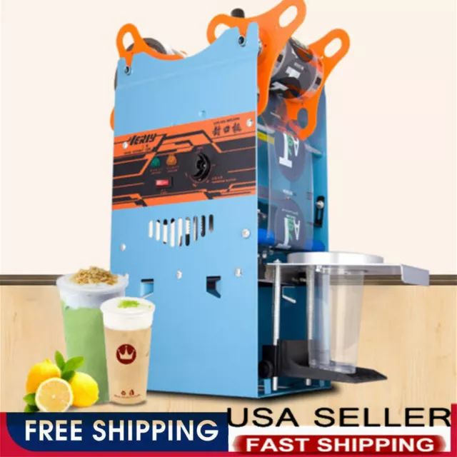Electric Cup Sealer Manual Cup Sealing Machine 300 Cups/Hr for Boba Tea Coffee
