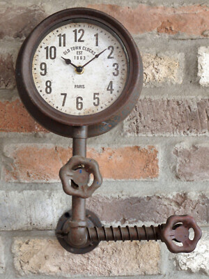1 * Orologio da parete Industriale Stile Retrò Vintage Steampunk METAL FACTORY solo 
