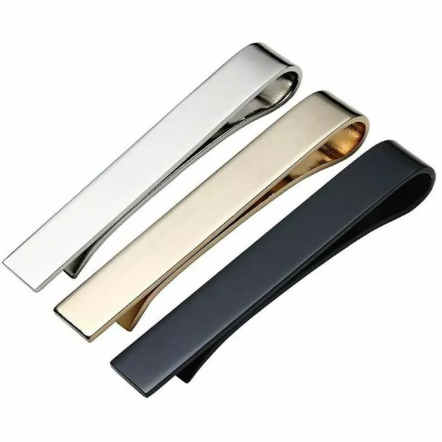 3Pcs Tie Clips for Men Elegant Metal Necktie Tie Bar Pinch Clasp Wedding Party