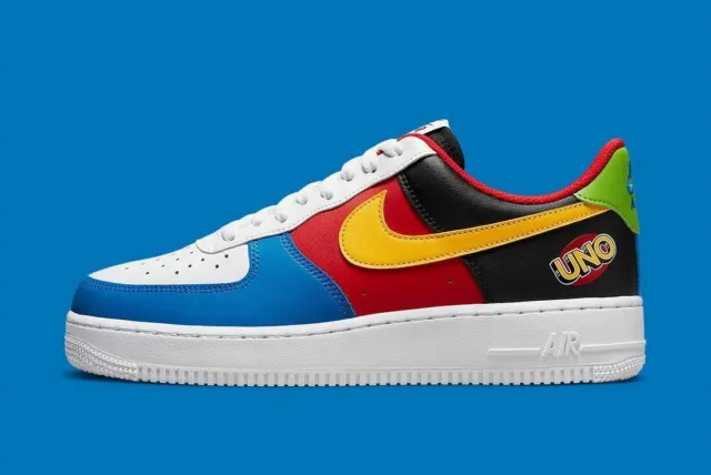 Nike Air Force 1 '07 QS Shoes "UNO" White Black Blue Red DC8887-100 Men's and GS