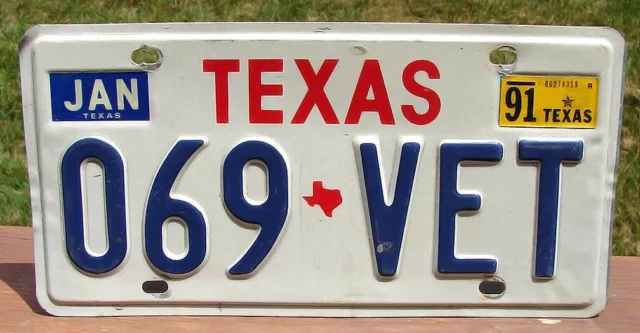 Texas "069 VET" License Plate 1969 VETTE CORVETTE 69 VETERAN VIETNAM