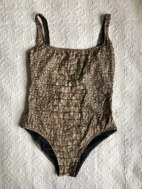 Vintage - Gottex - Crocodile Print  Swimming Costume - Size S/M - BNWOT