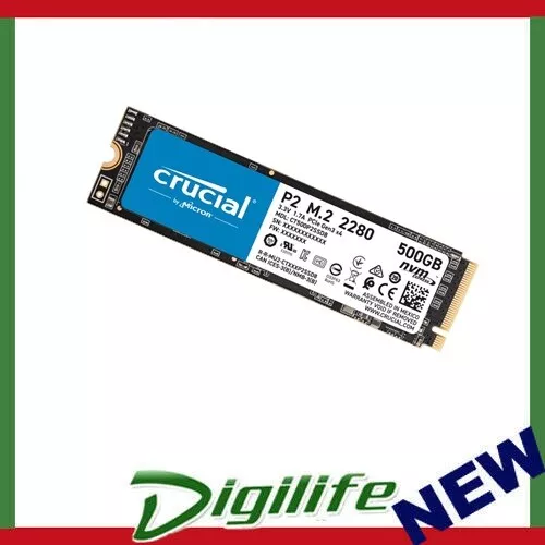 Crucial P2 500GB M.2 (2280) NVMe PCIe SSD - QLC NAND 2300/940 MB/s 300TBW 1.5mil