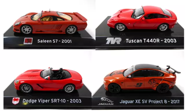 Lot de 4 Voitures de Sport Saleen TVR Jaguar 1/43 IXO Supercars Diecast car SL20