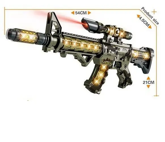 NEW 54 CM Electric Toy Machine Gun For Kids With Flash Light & Sound Powerful UK 2