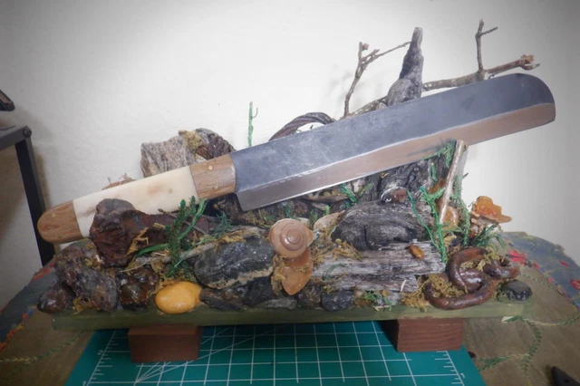 Railroad knife setup, Knife, sheath, & stand, New Handcrafted. gift, Lighted!!