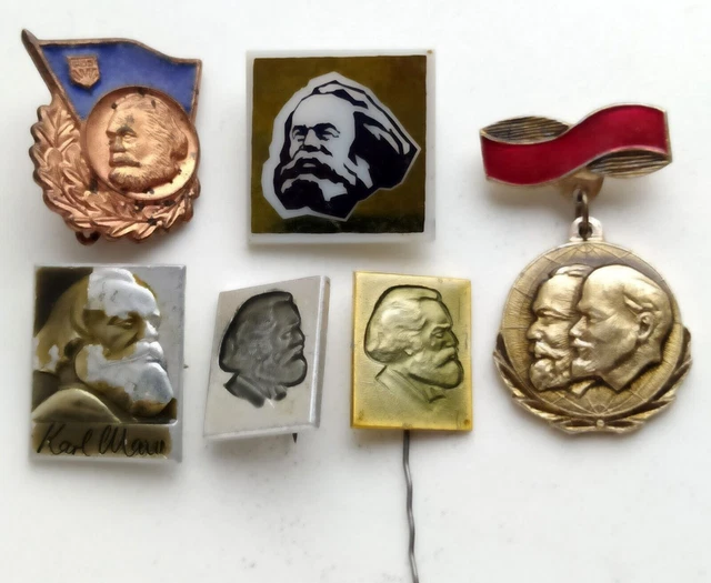 Pin distintivo sovietico vintage Karl Marx Comunismo Propaganda URSS...