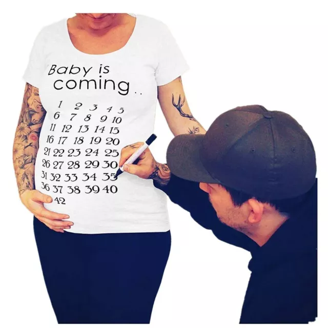 Tee-Shirt Annonce Grossesse Compte À Rebours De Naissance-Bébé Arrive